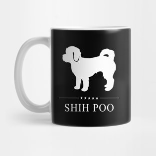 Shih Poo Dog White Silhouette Mug